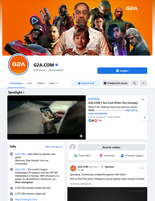 G2A facebook